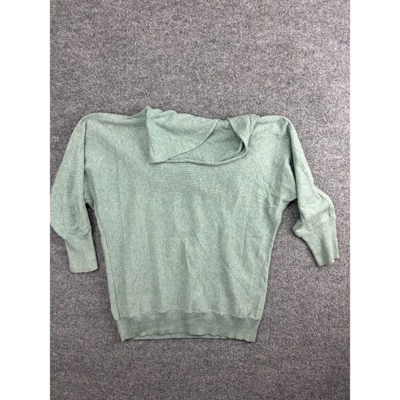Moth Anthropologie Sweater Women's Medium Green Knit 3/4 Sleeve Cowl Neck - Picture 6 of 6